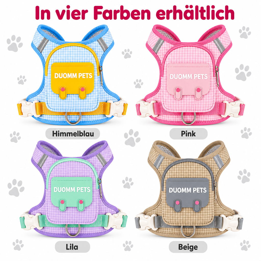 Entzückender Hunderucksack mit Geschirr